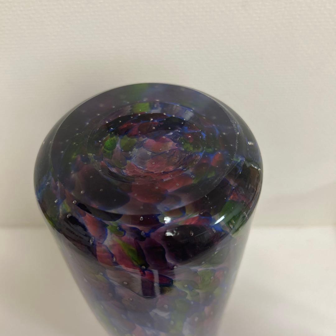 ガラス作家　フラワーベース　吹きガラス　ビンテージ　インポート