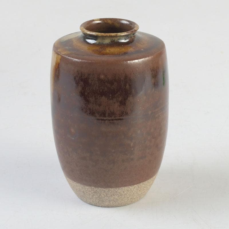 茶道具　高取焼　比古焼　藤崎寿山造　肩衝茶入　仕覆付　共箱　V　9824