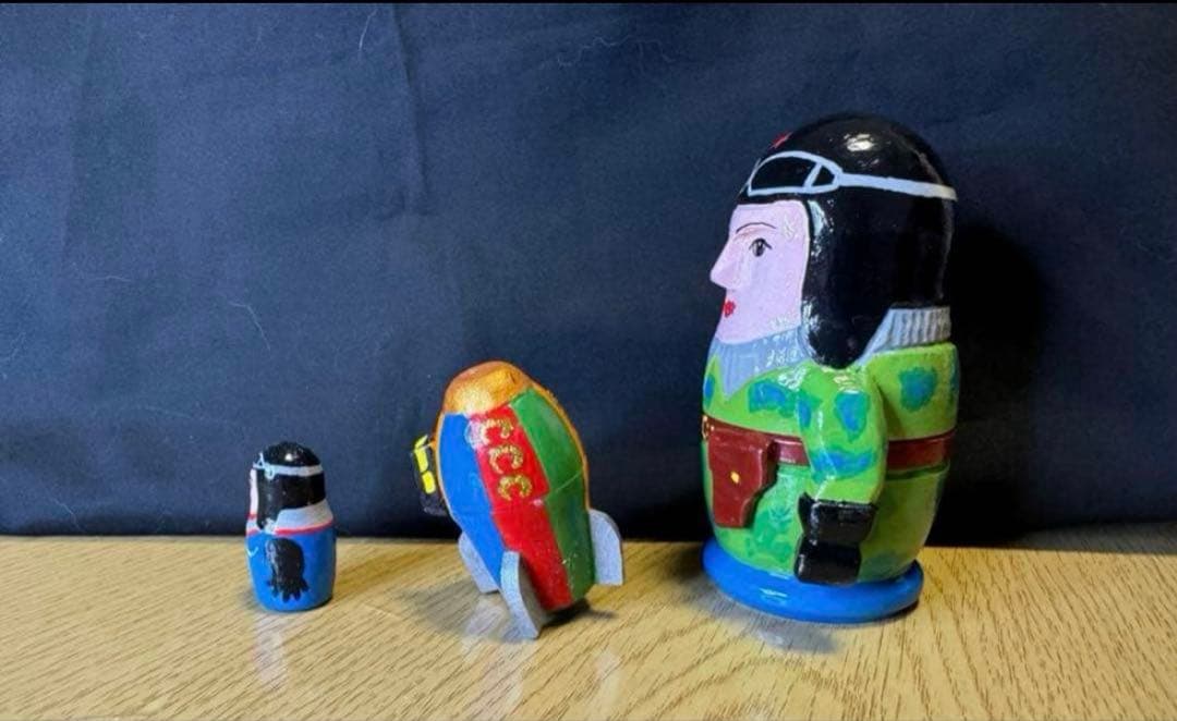 ロシア　アーティスト　宇宙マトリョーシカ　3組。長期保存