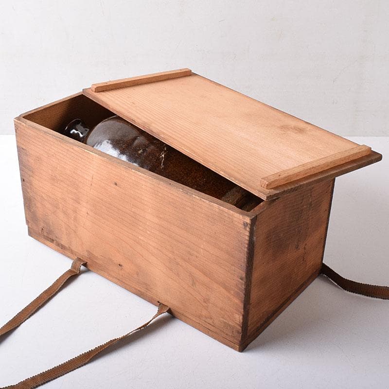 美濃焼　久尻窯　黒褐釉壷　江戸初期頃　時代書付箱　V　R8357