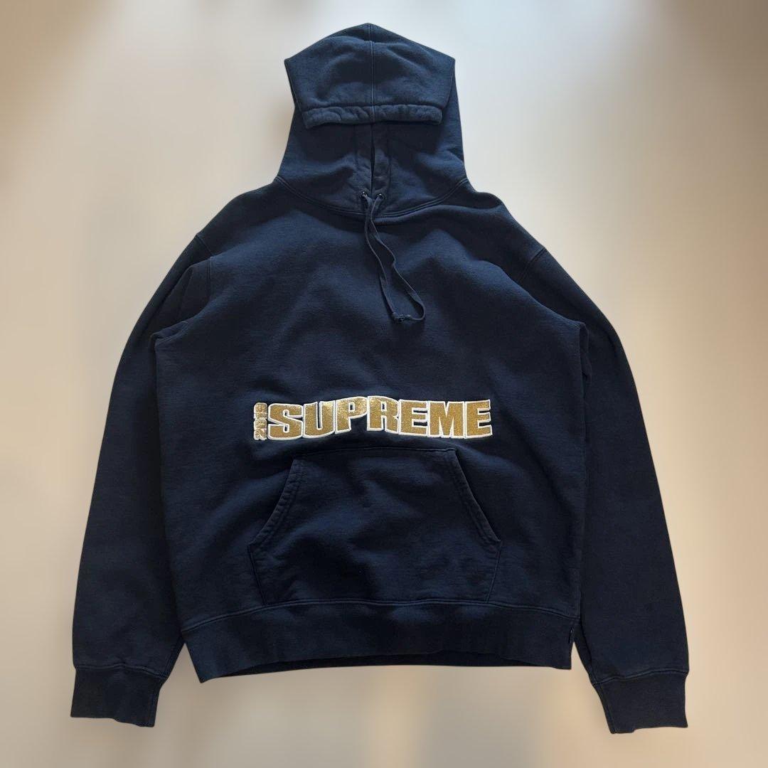 SUPREME ネイビー フード付きパーカー