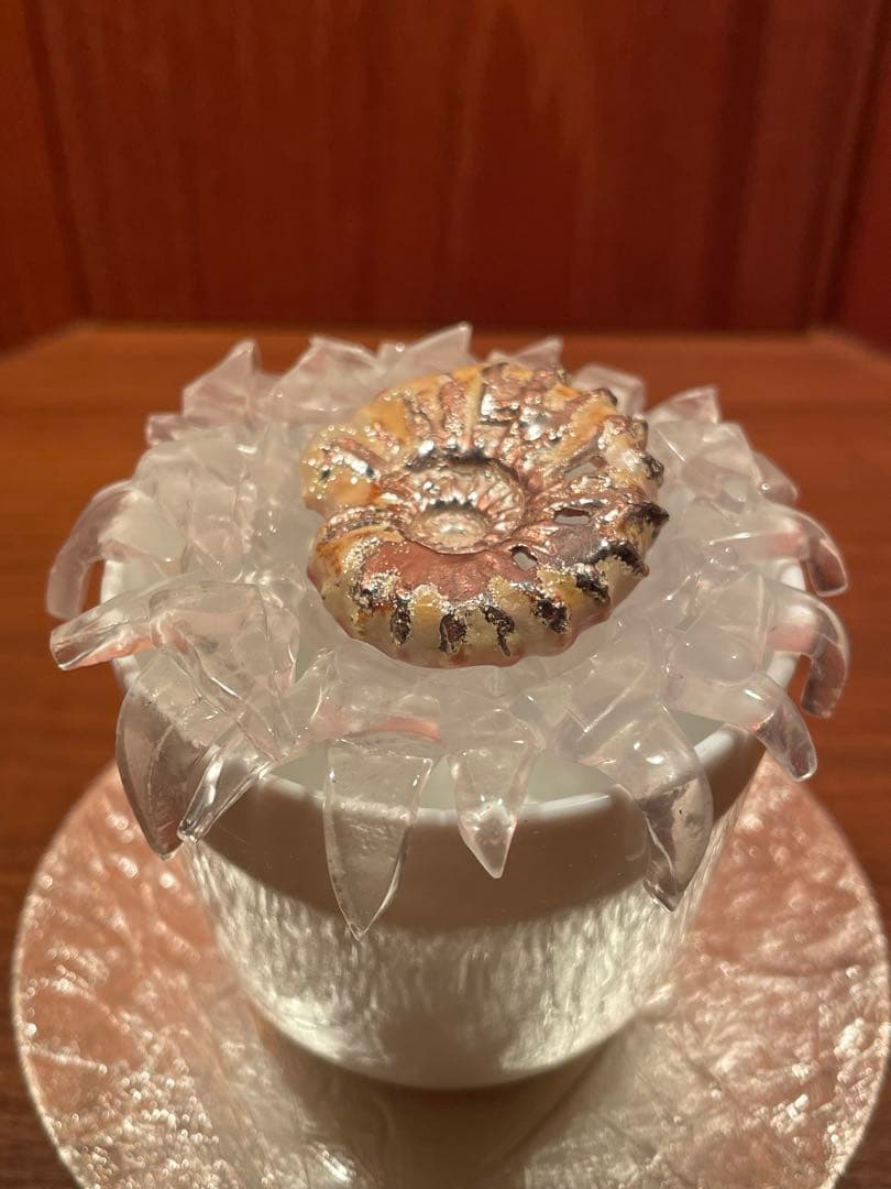 リモージュ ×アンモナイト　ヴィンテージ　アクセサリーケース　銀製品　工芸品