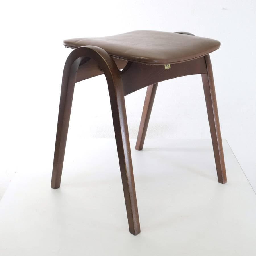 値下秋田木工 IDC大塚 No.202 剣持勇 スタッキングスツール 茶 PVC