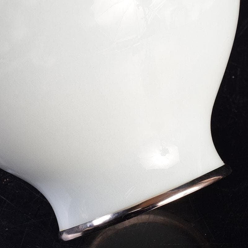 七宝焼　安藤七宝店造　青玉釉　唐草文　花瓶　共箱　D　R9181H