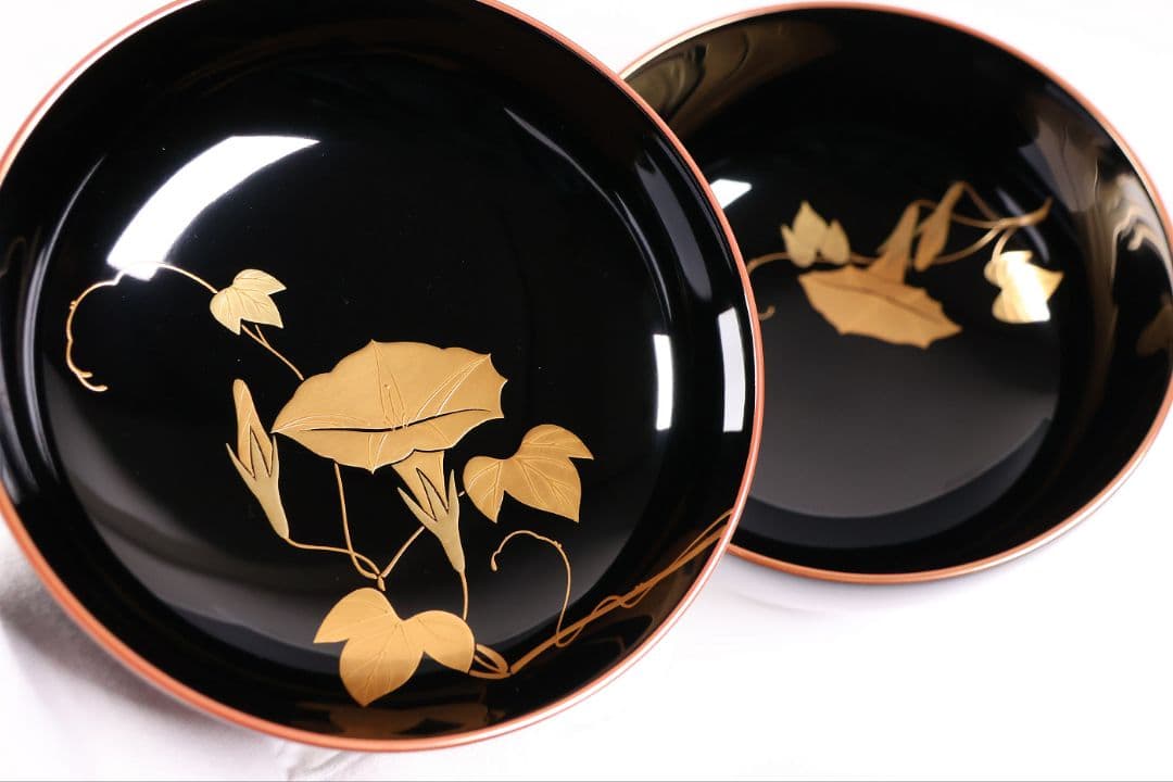 依頼品20客まとめ専用【CM380】輪島塗 草花 絵変わり蒔絵煮物椀 光峯 哲舟