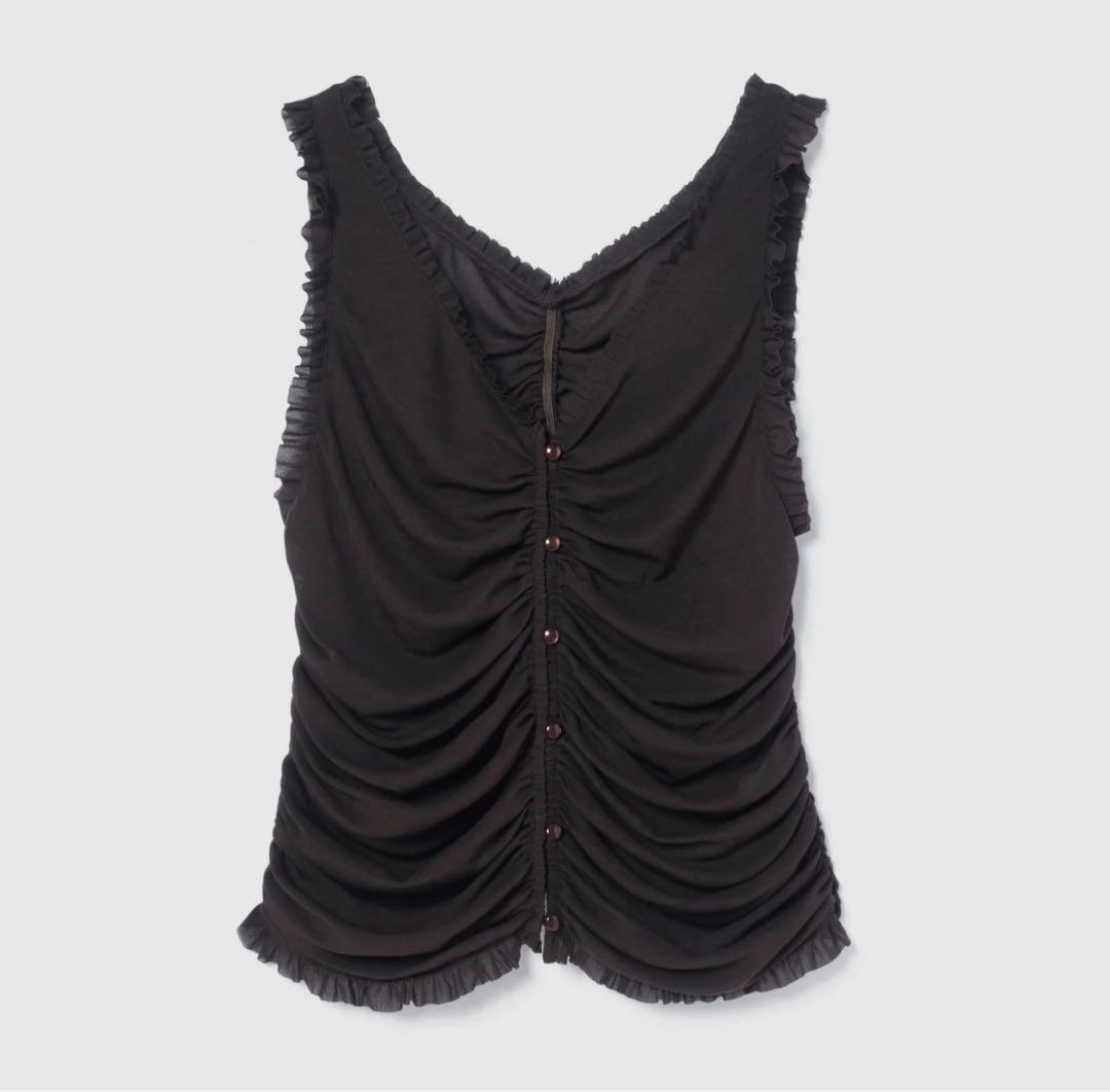 SeaRoomlynn Tulleギャザーシアータンクベスト