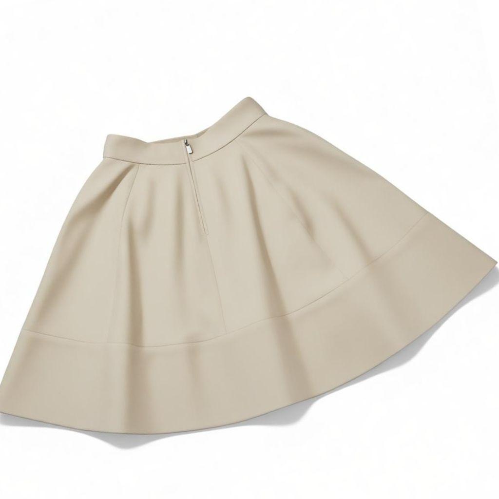 フォクシー FOXEY カシミヤ100 フレアスカート 膝丈 バックジップ 38