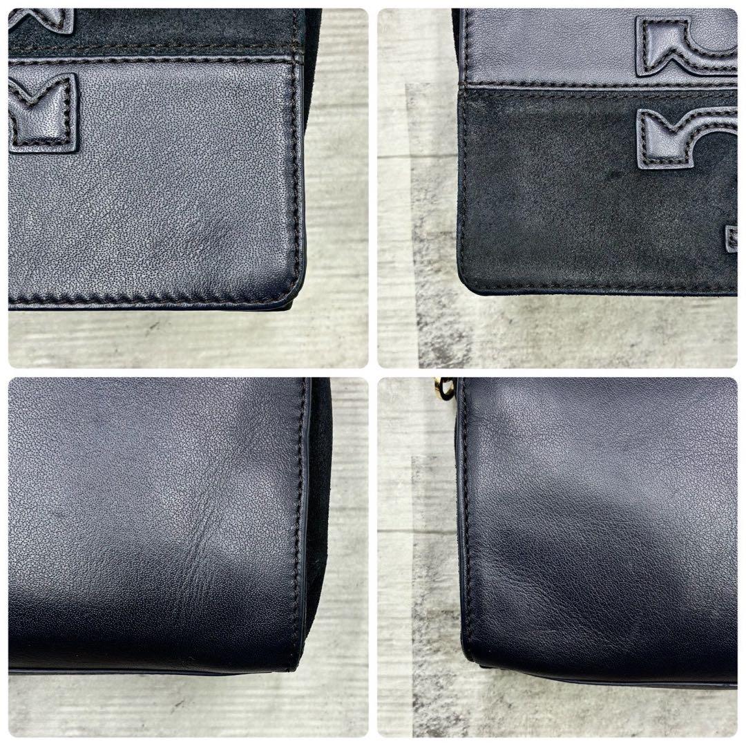 極美品 トリーバーチ エンボス デカロゴ チェーン ショルダーバッグ 斜め掛け