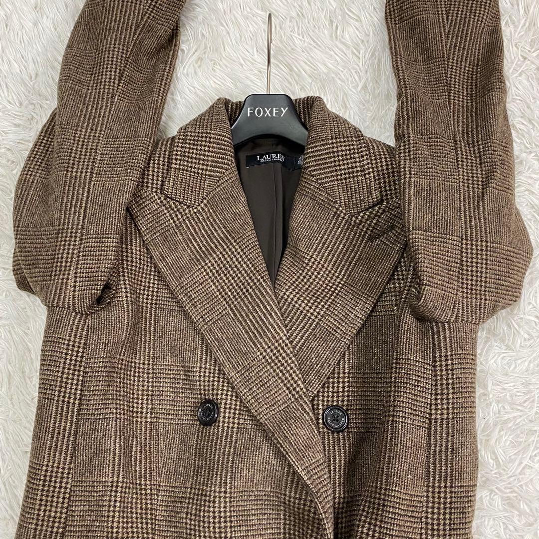 美品✨ローレンラルフローレン ロングチェスターコート ダブル グレンチェック M