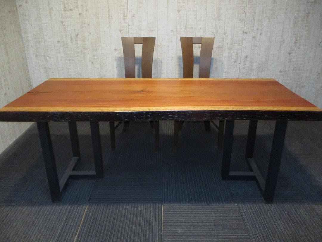 # 1308■　ブビンガ　テーブル　ダイニング　座卓　一枚板　天板