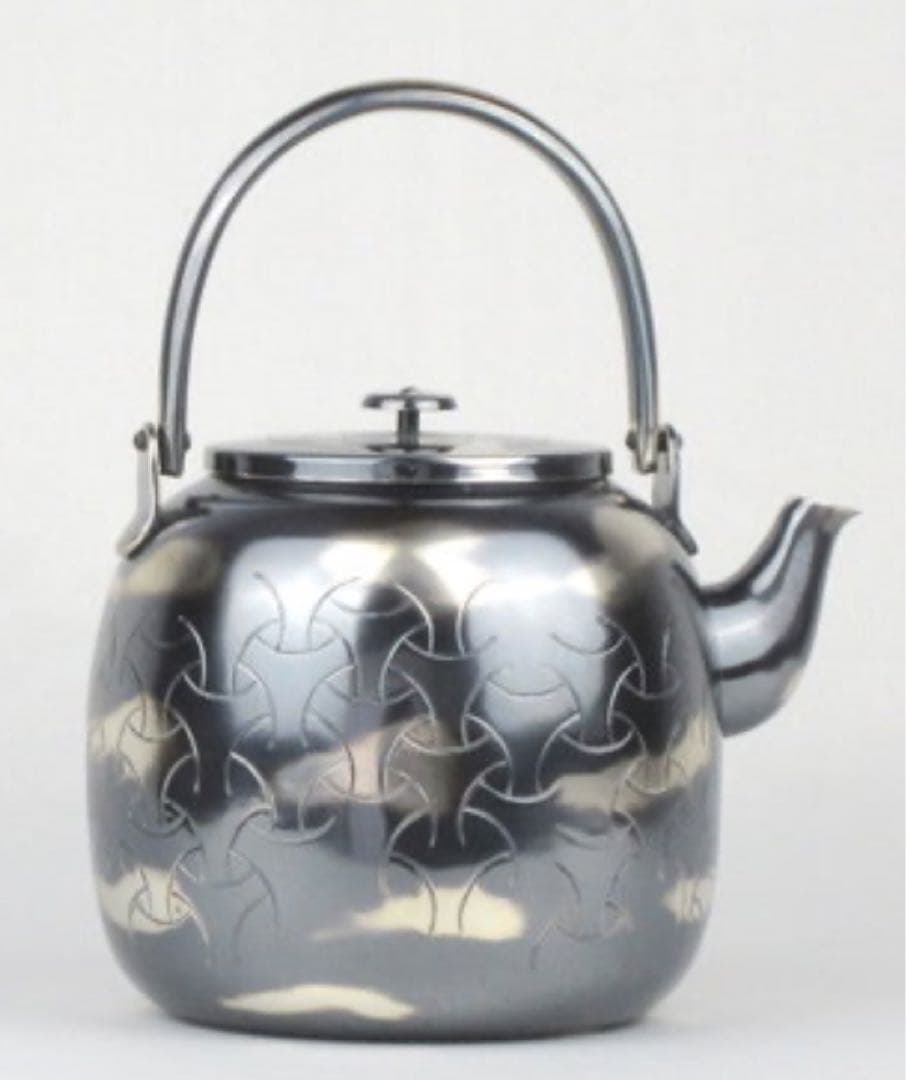 m*m様 茶道具 銀いぶし独楽繋水次薬缶やかん水注薬缶 銀製 清五郎作