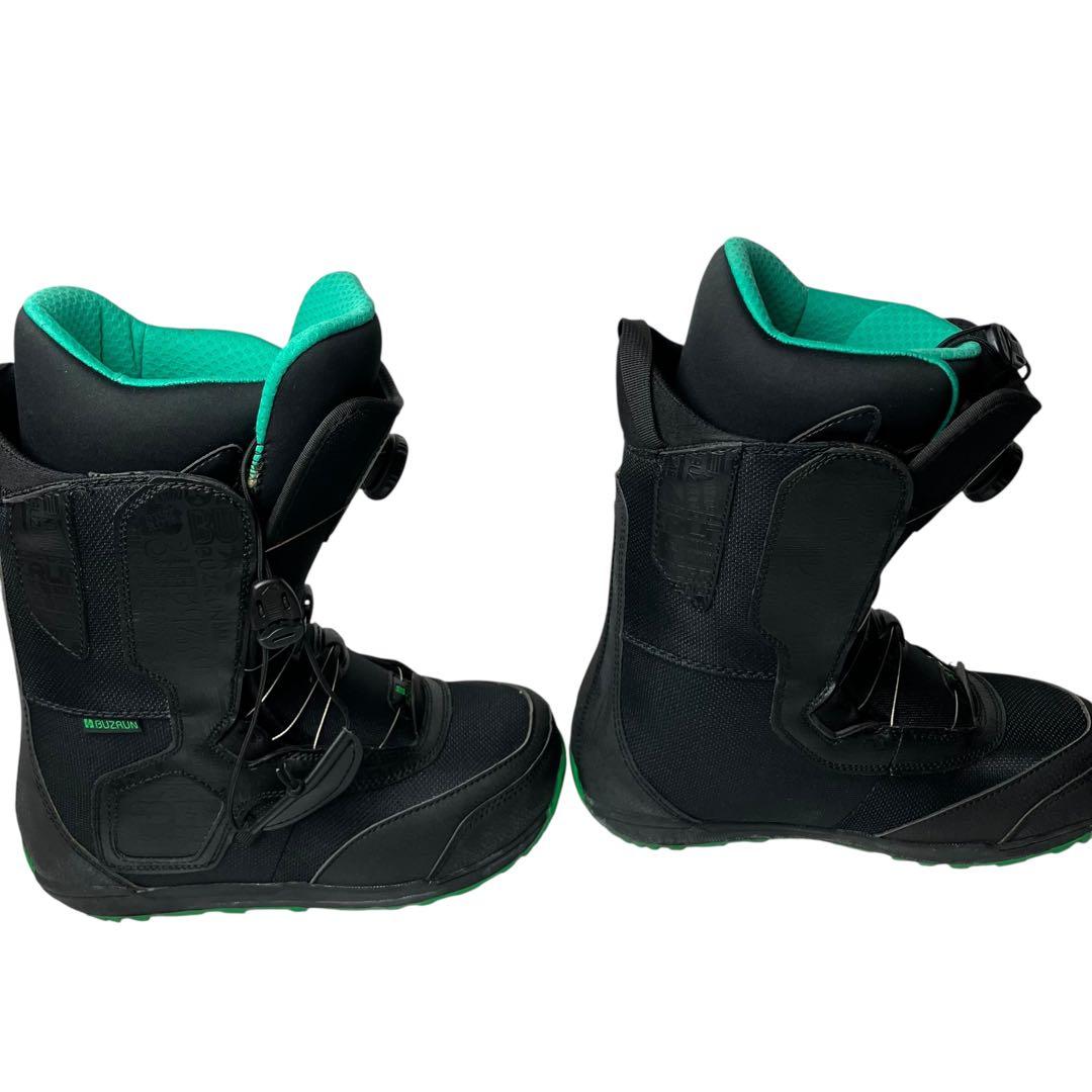【美品】BUZRUN バズラン スノーボードブーツ ブラック/グリーン 26cm