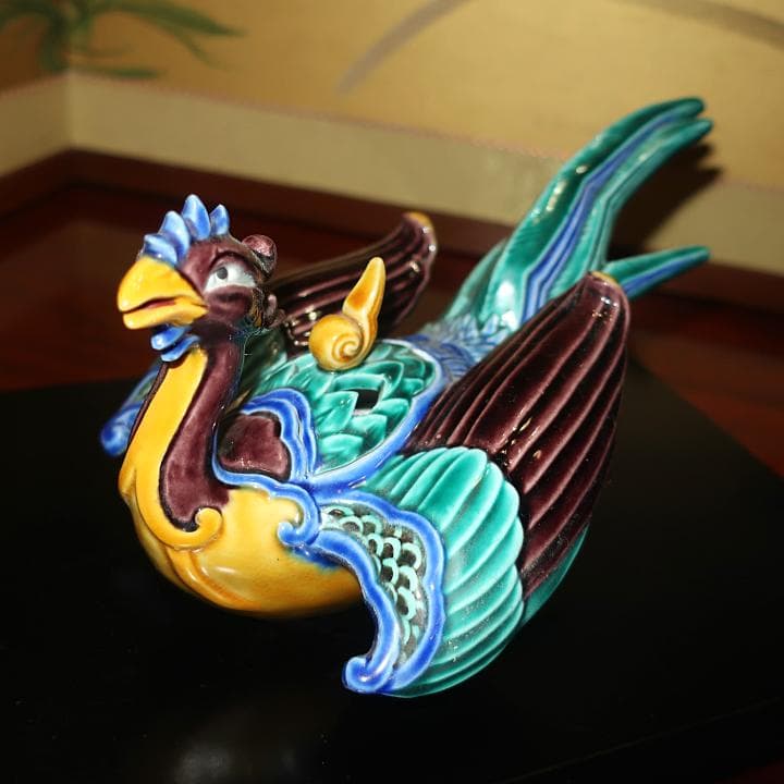 茶道具香炉 九谷焼陶芸家　木田弘之　香炉　彩釉瑞鳥