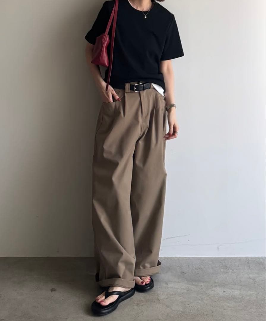 未使用 FASHIRU wide chino slacks Mサイズ