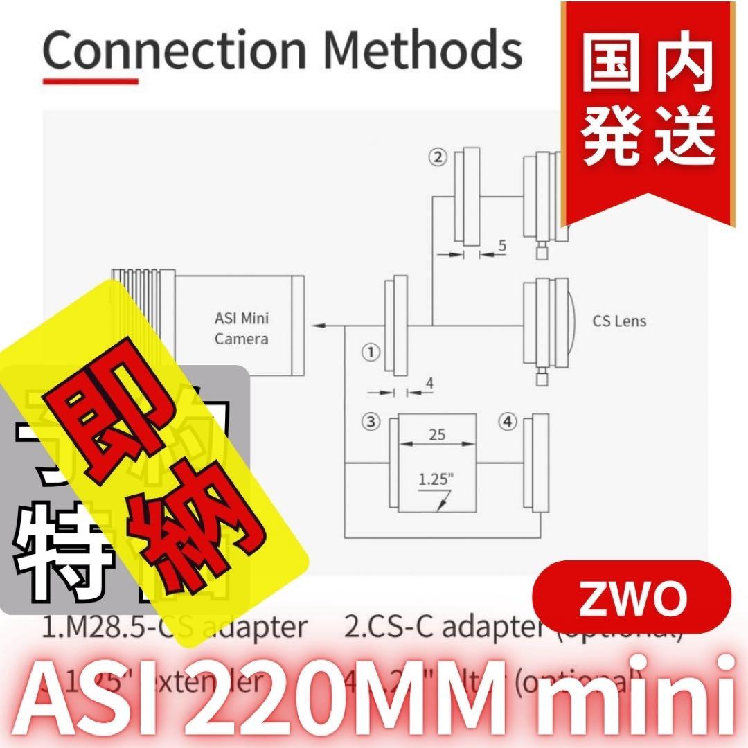 【3年保証】 ZWO ASI220MM mini 非冷却モデル