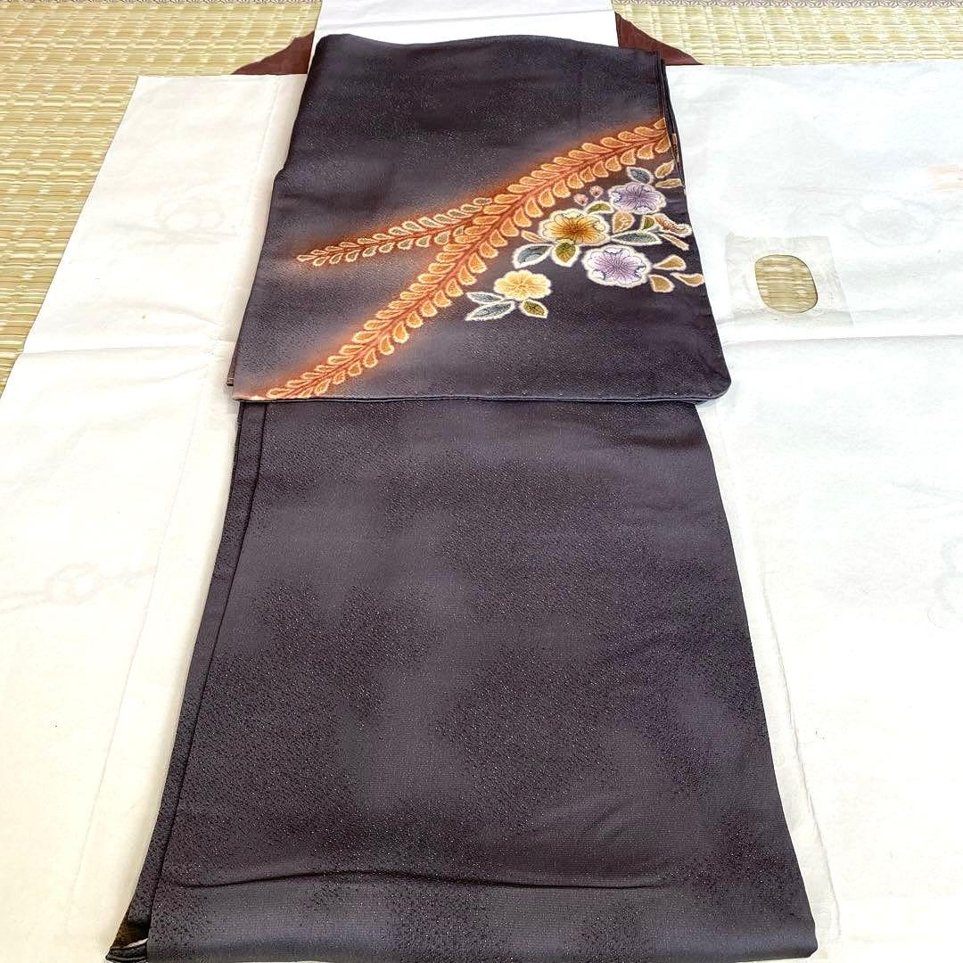 着物-辻が花着物61【未使用・しつけ付き】辻が花の訪問着 正絹 グレー系 高級品