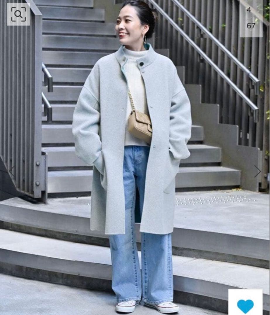 東風 美品 SIMPLICUTE リバーシブルコート フリー B.C