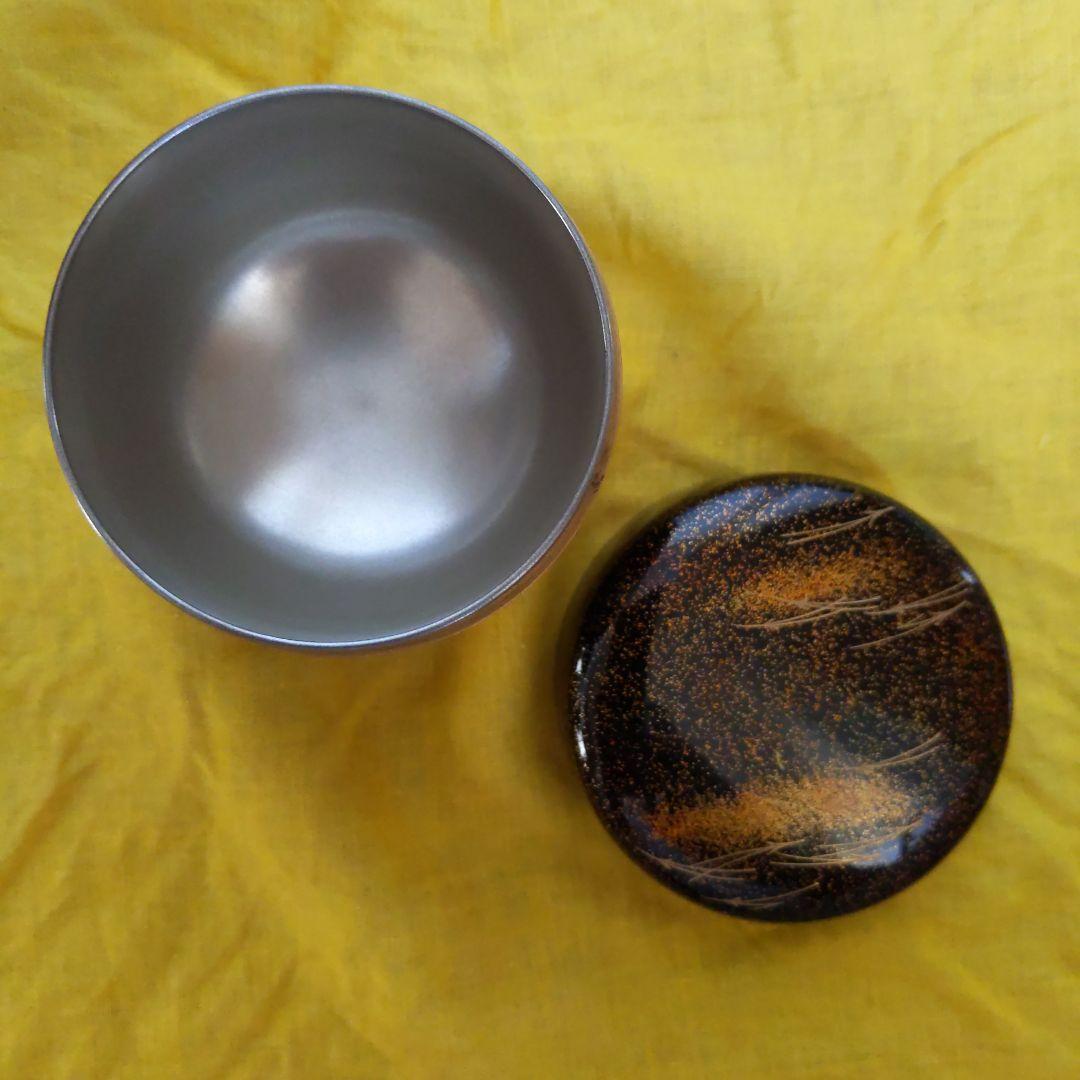 茶道具　棗　大棗　松葉散し　中村宗尹　作　銀地　表千家　裏千家　【匿名配送】