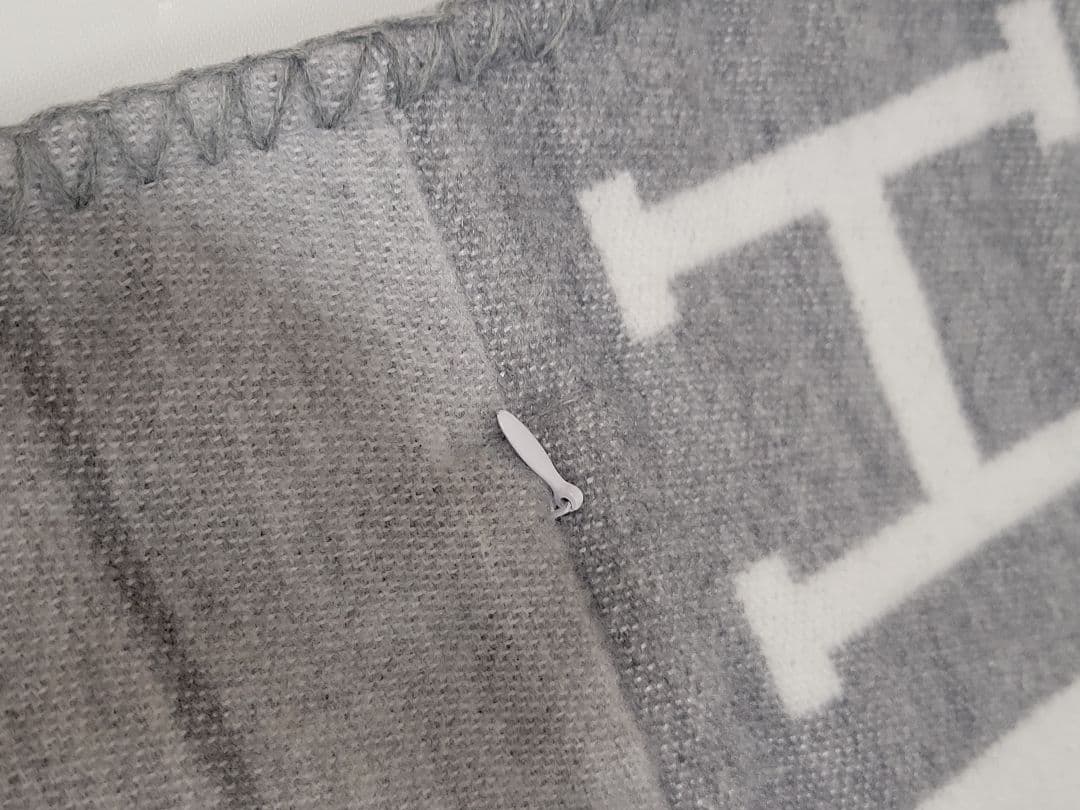 ami　【2枚】　エルメス　クッションカバー　グレー　45×45　チェック