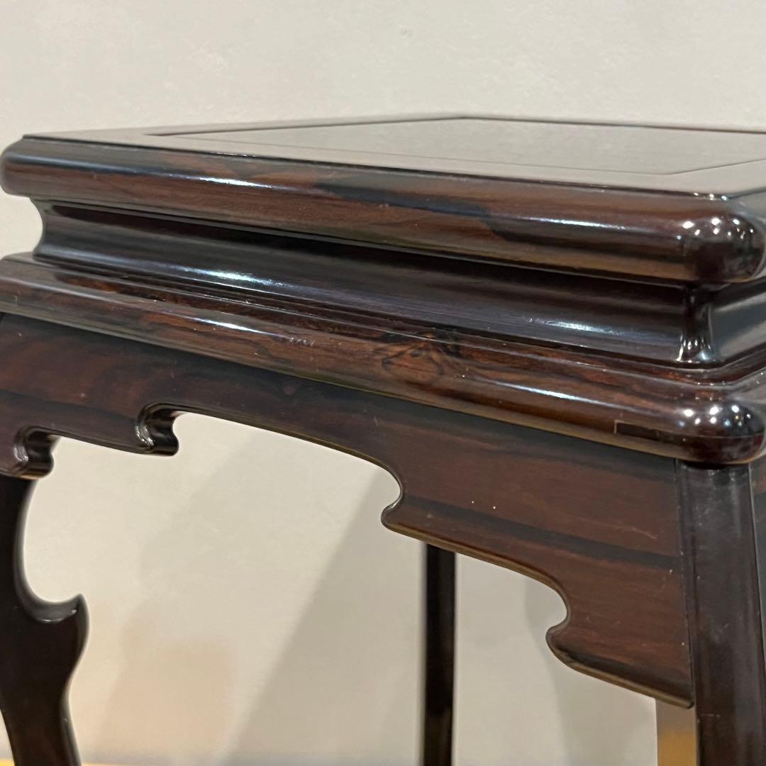 唐木花台　中卓　鉄刀木？黒檀？紫檀？約27x27x37cm 天然　タガヤ　無垢