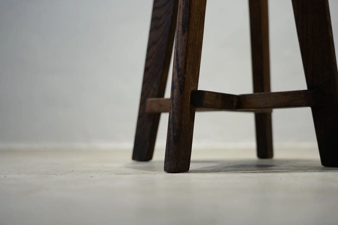 楢材　昭和初期　スツール　古木