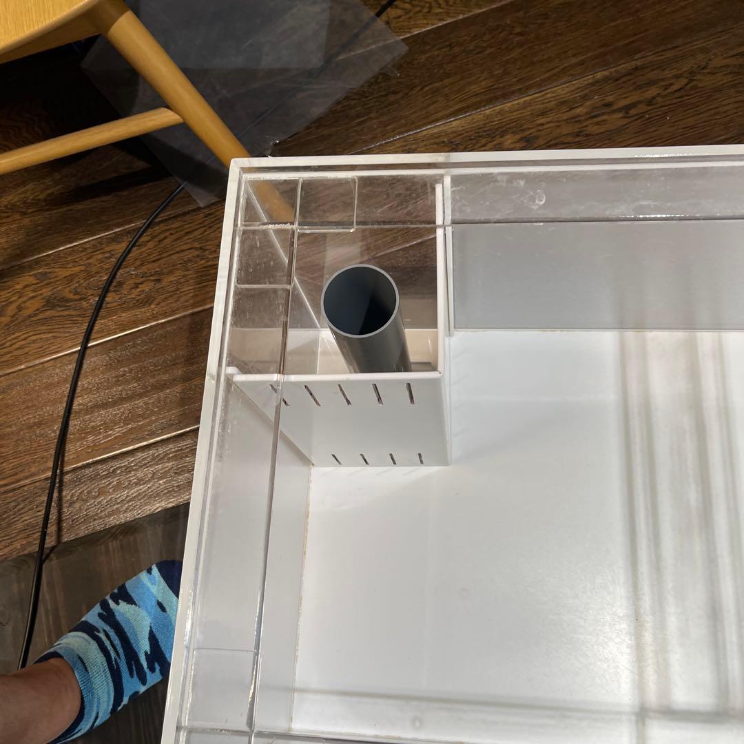 オーバーフロー水槽 アクリル製 透明　リフジュウム水槽セット