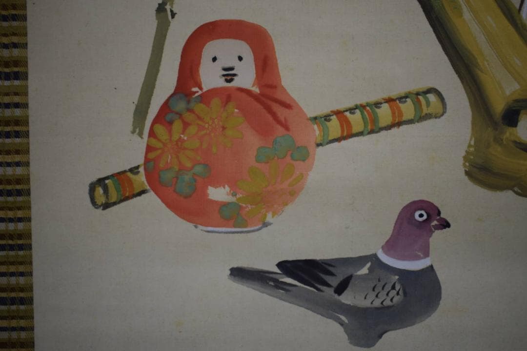 真作/絵画予約会の創始者/中川蘆月/打ち出の小槌/布袋屋掛軸HH-922