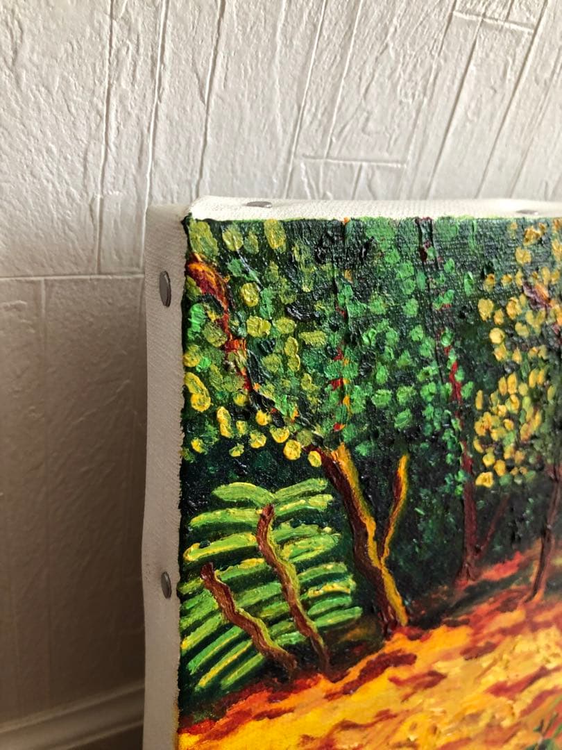 絵画　風景画　油絵　M8  夏の庭