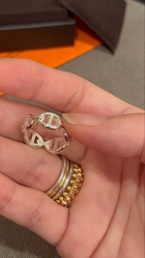 【未使用】HERMES エルメス　アンシェネリング　50 シェーヌダンクルリング