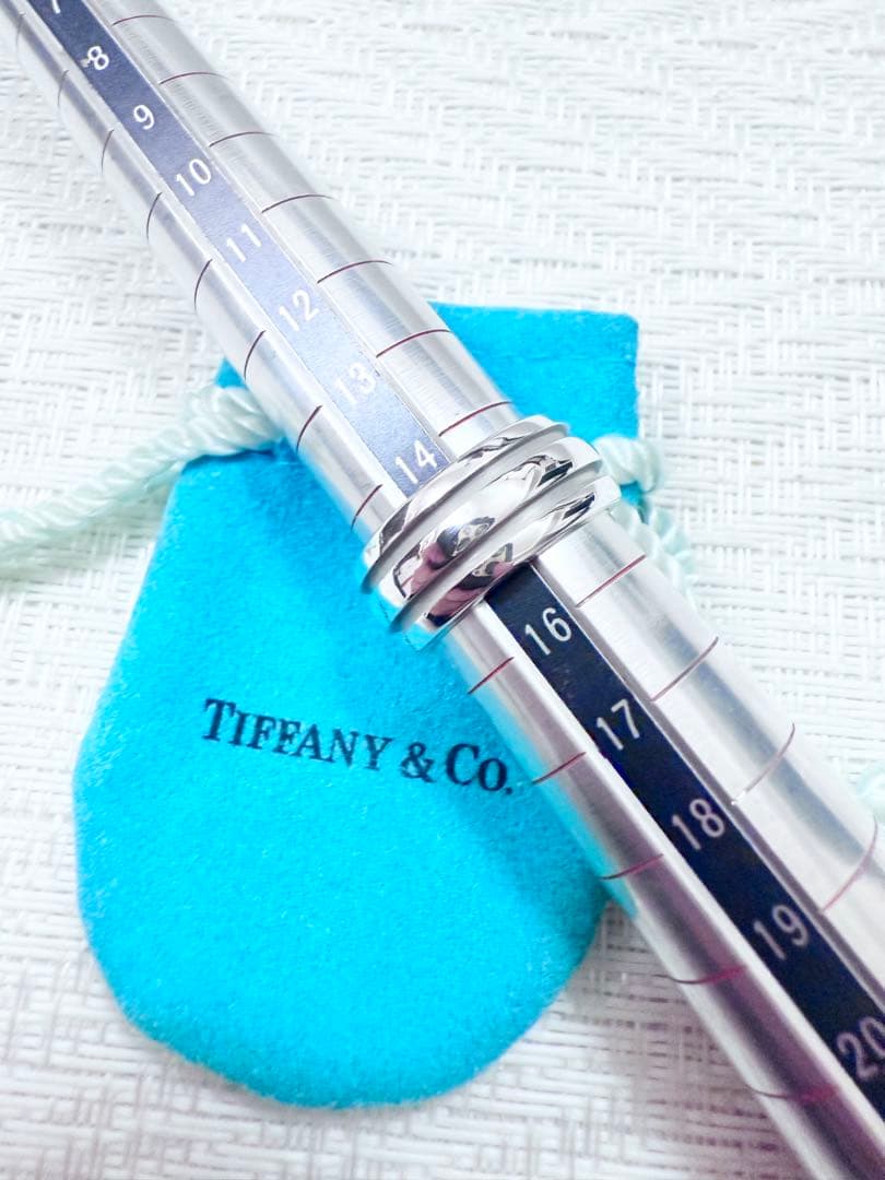 ティファニー　グルーブドリング　ダブルライン　リング　指輪　研磨済み　15号