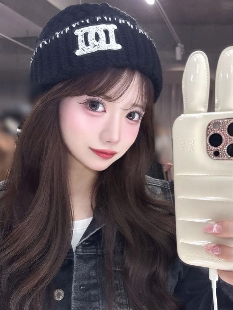 新品未開封タグ付き ダーリッチ DDロゴバスケットニットビーニー ブラック