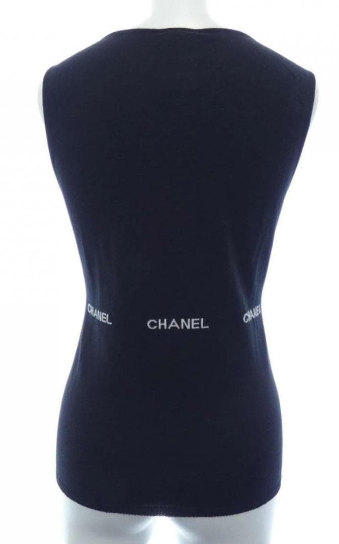 CHANEL シャネル　96P　ロゴ　ノースリーブカットソー　ニット　38