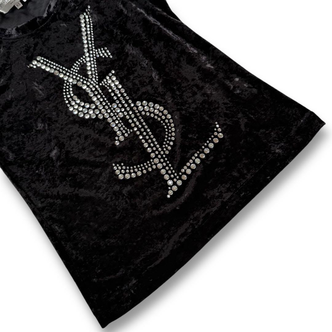 激レア★イヴサンローラン リヴゴーシュ YSL ベロア ビジュー タンクトップ