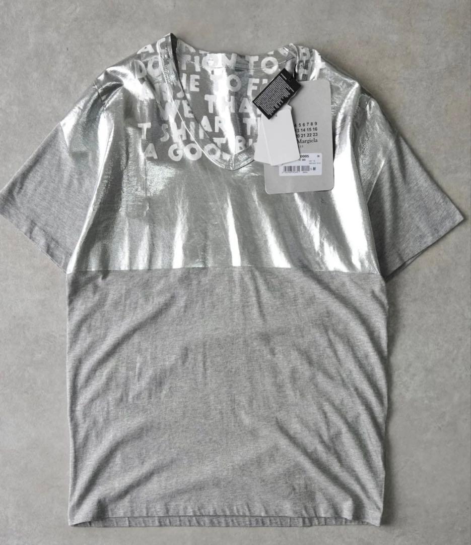 マルタンマルジェラ　エイズTシャツ　メタリックシルバー