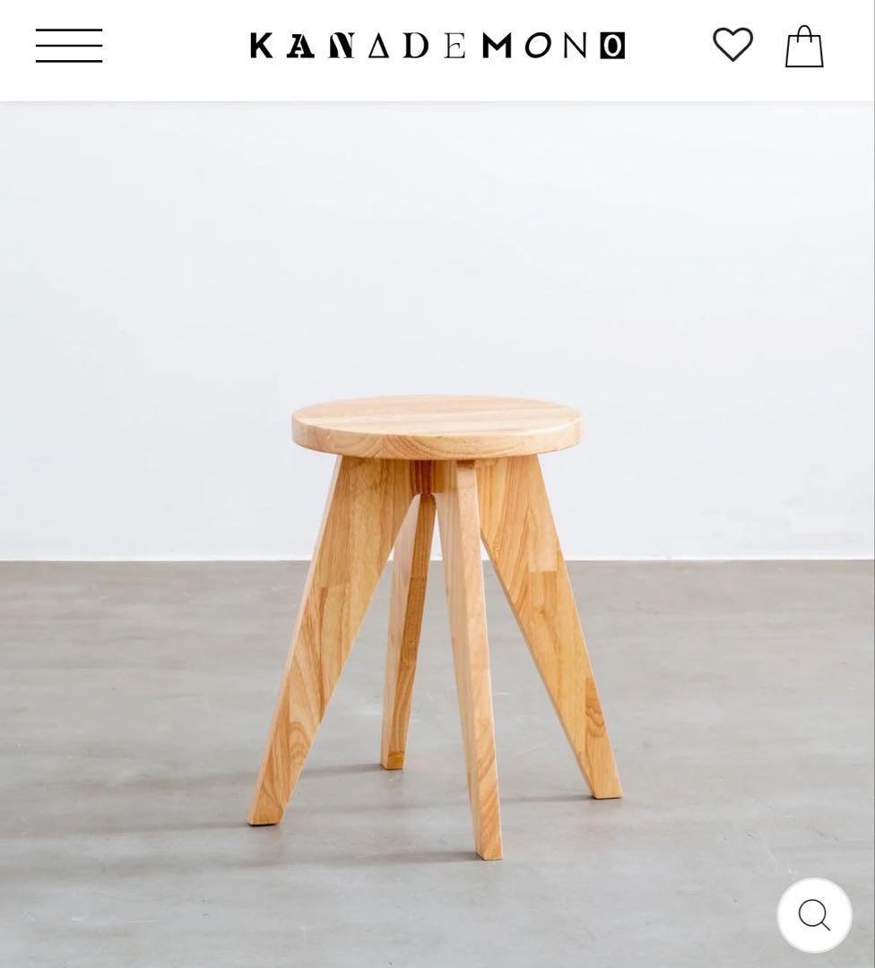 KANADEMONO Eco Simple ソリッドスツール ラバーウッド材