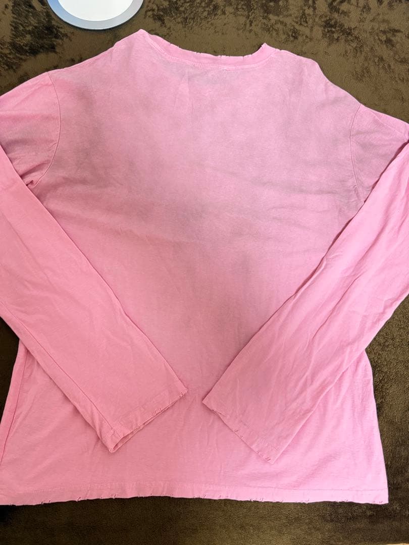 Acne Studios ロングTシャツ ピンク ダメージ加工 1996 L