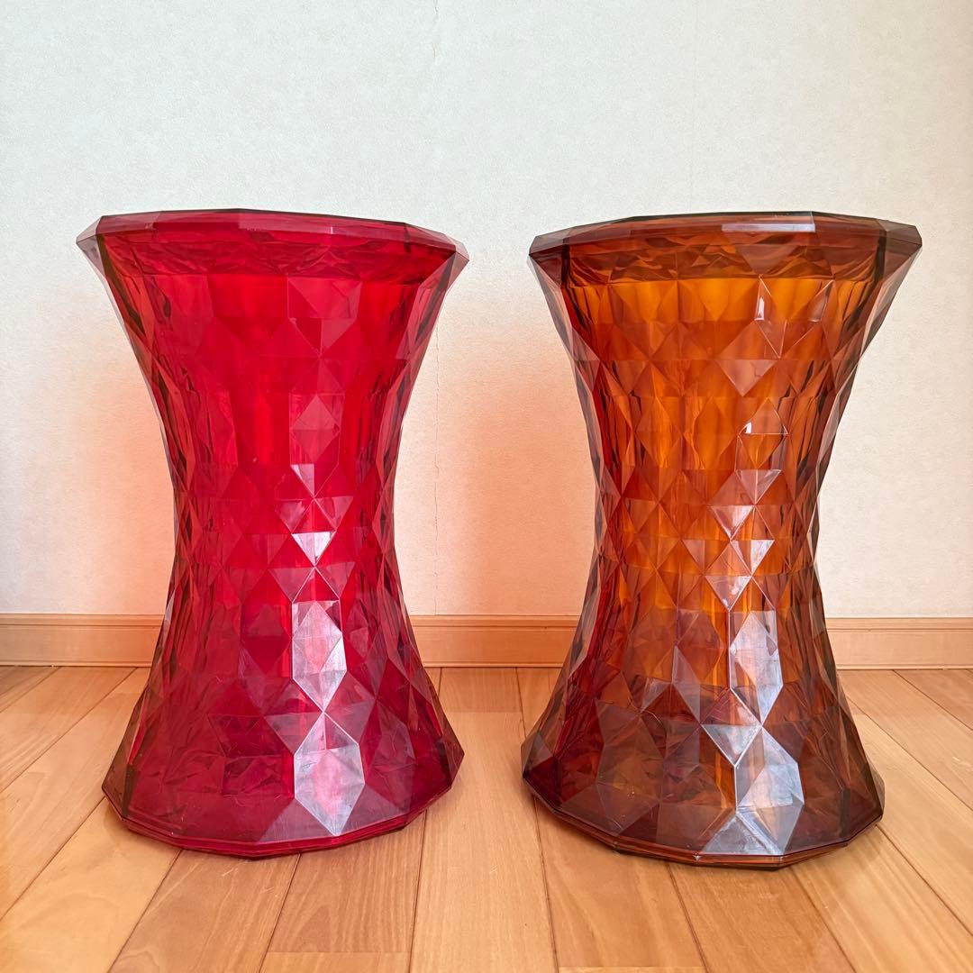 【正規品】Kartell カルテル　スツール　ストーン　レッド　ブラウン　セット