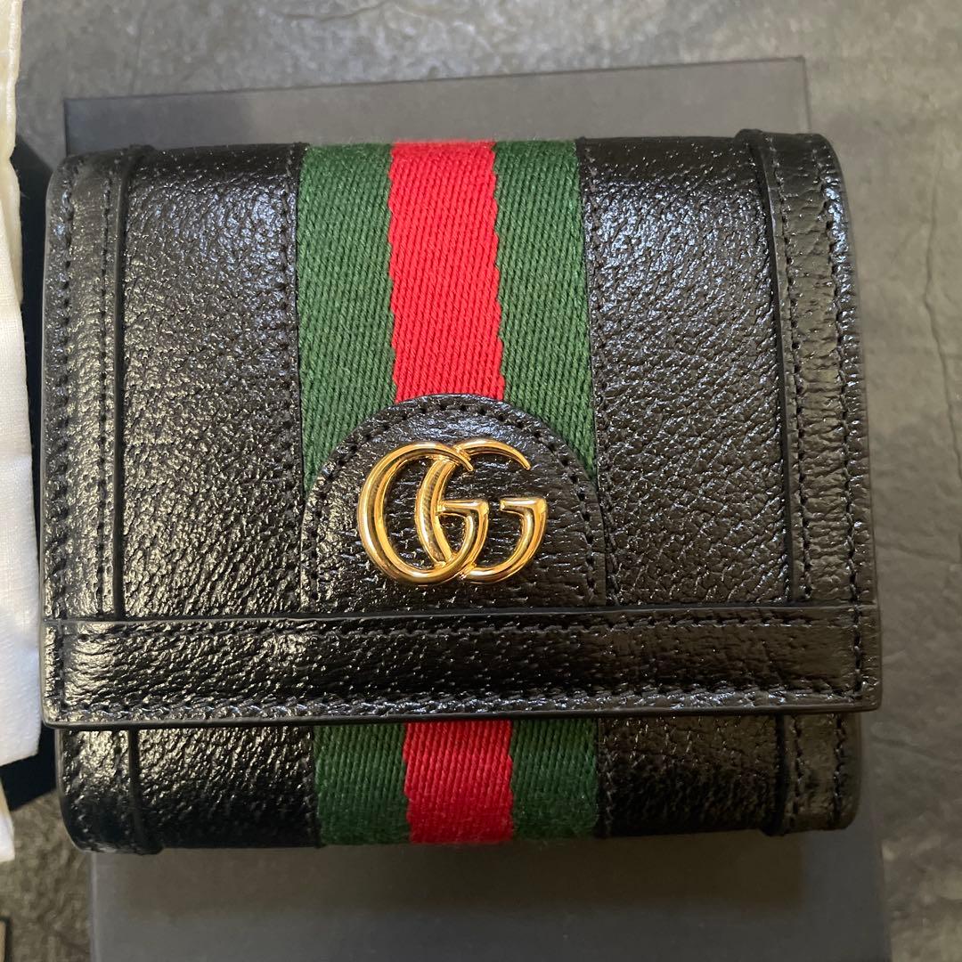 nanaGUCCI 二つ折り財布 オフィディア レザーコンパクトウォレット