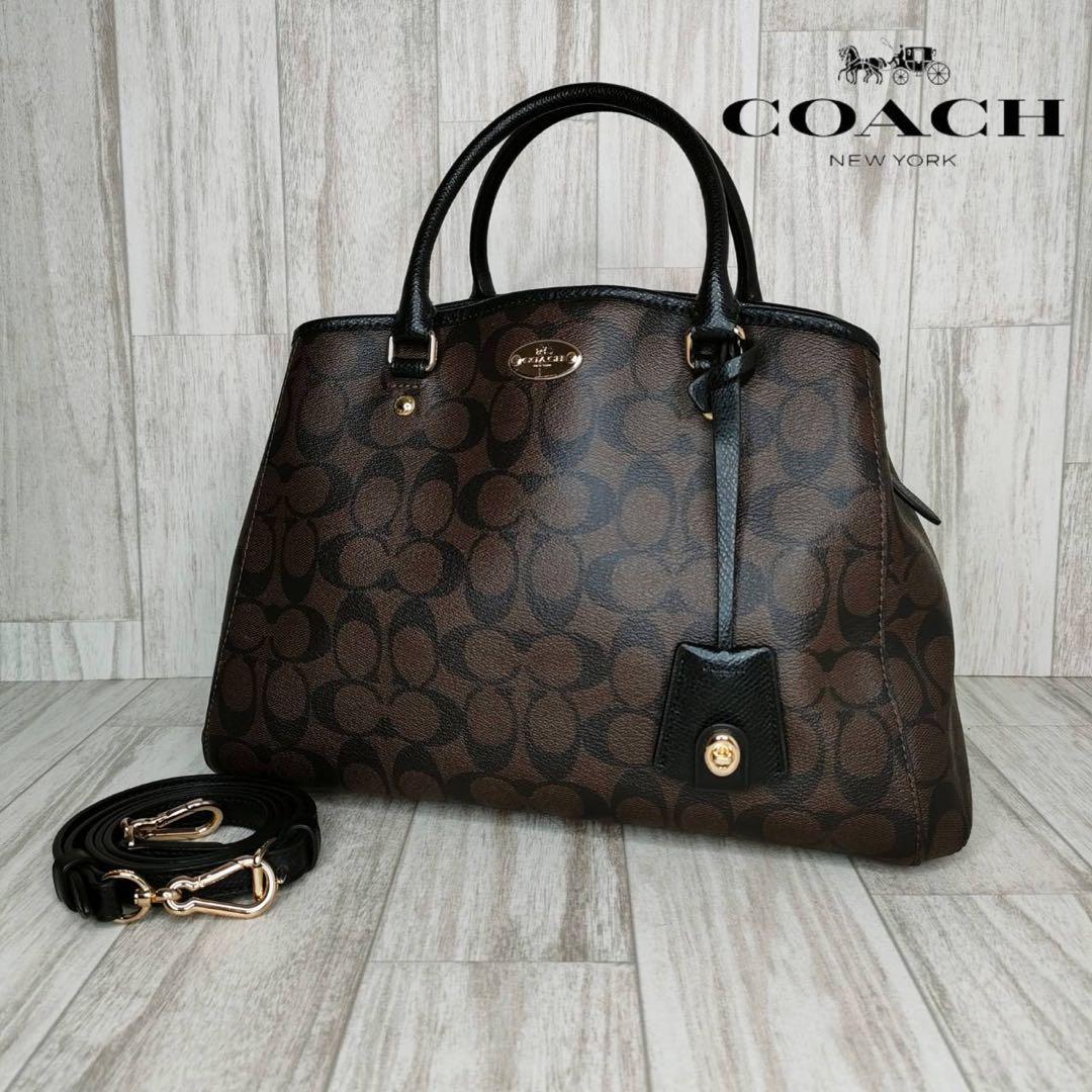 55 COACH コーチ　シグネチャー　2WAY ハンドバッグ　ショルダーバッグ