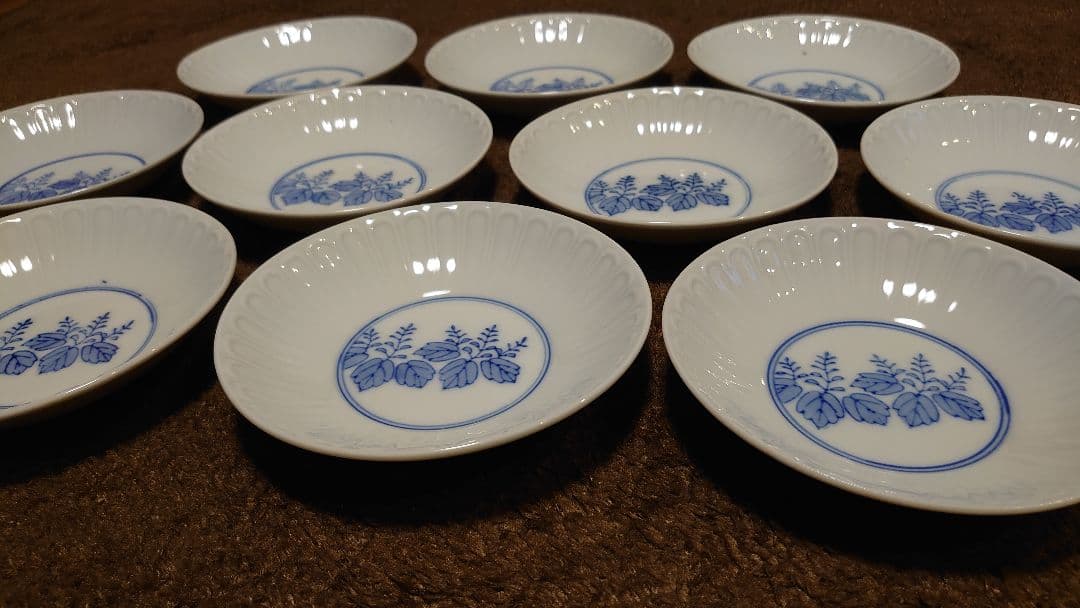 古伊万里　伊万里　染付　豆皿　菓子皿　桐紋　蔵出し　１０客