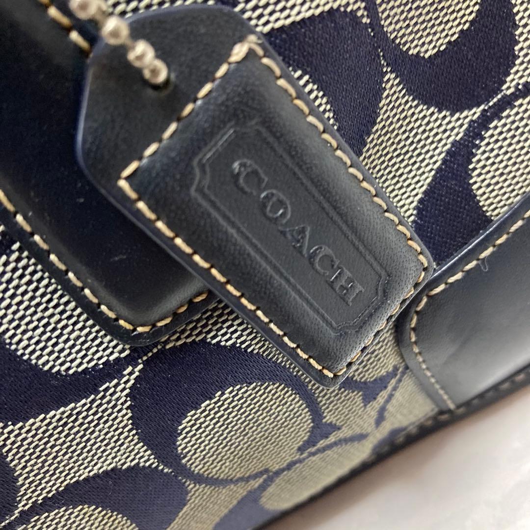 COACH コーチ　2way ミニボストンバッグ　ショルダーバッグ　ネイビー