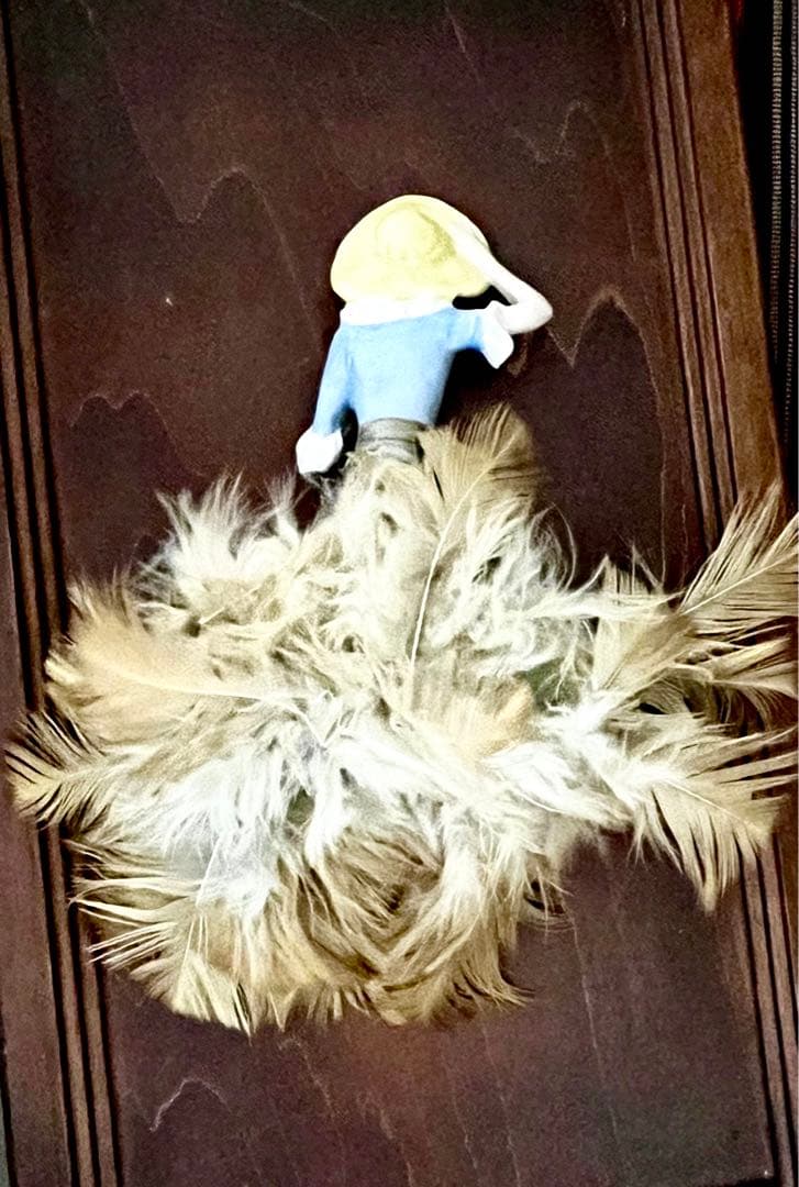 イギリス アンティーク ピンクッション ドール ハーフドール 羽