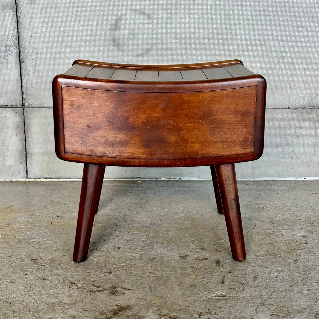 ◆ 九州民芸家具 ◆ ミズメザクラ無垢材 スツール レトロ 木製 椅子 花台