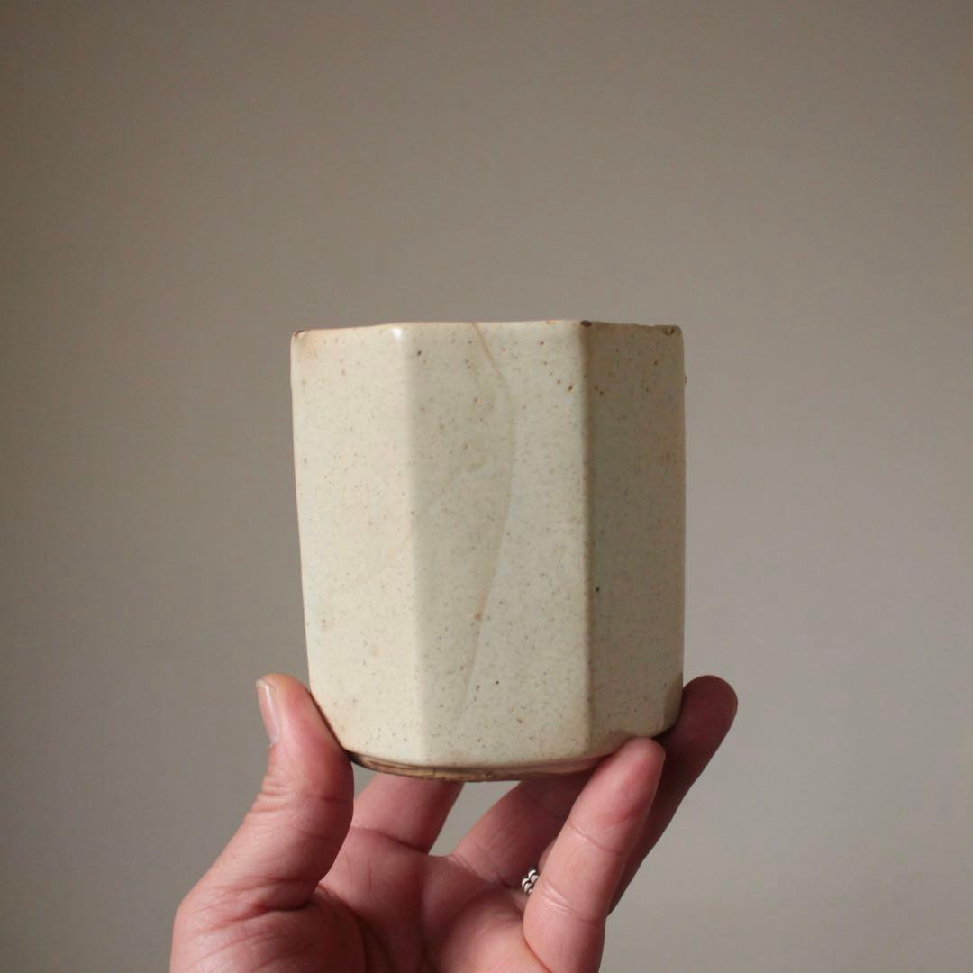 李朝 面取 八角 筆筒 筒茶碗 古美術 朝鮮美術 古道具 アンティーク