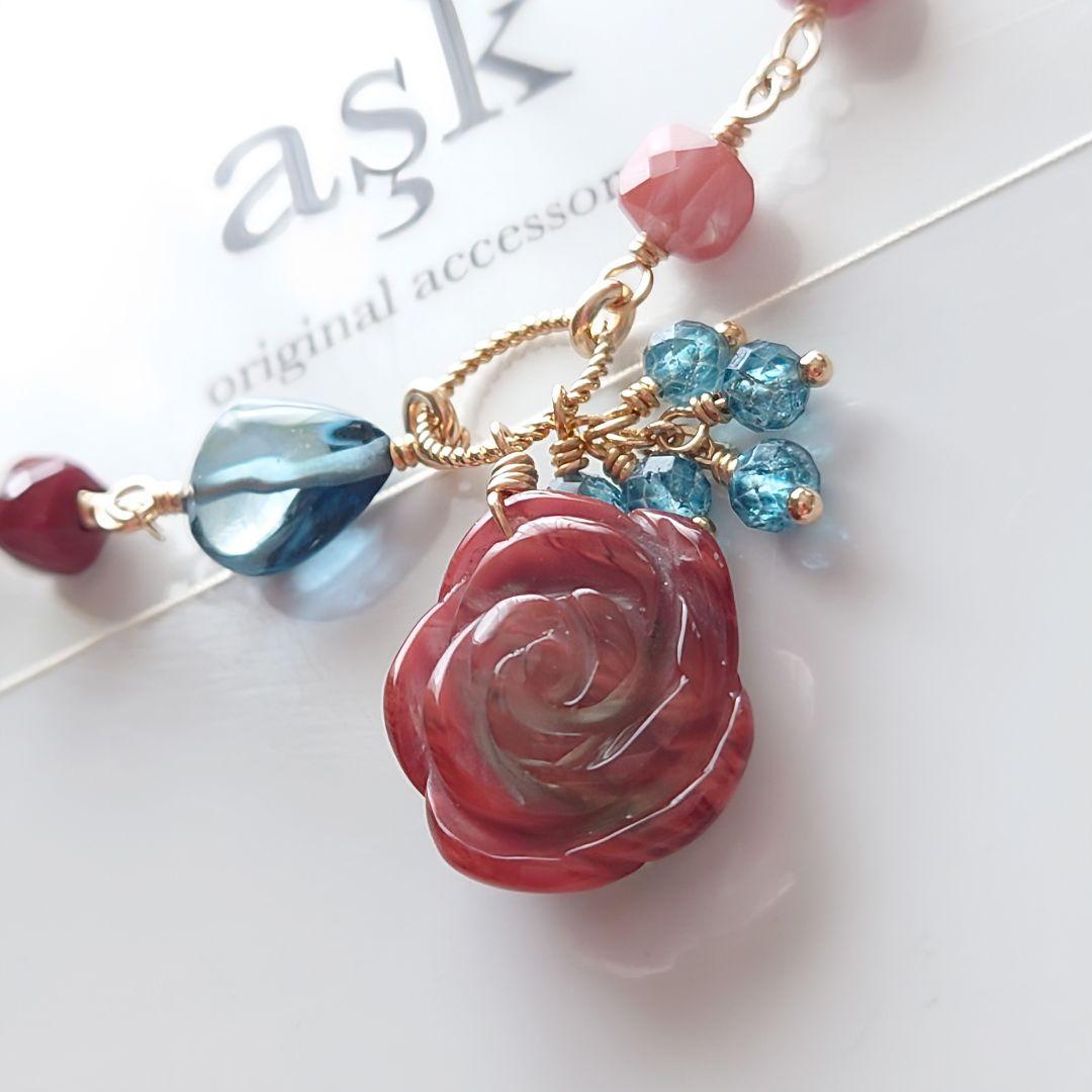 Kayaページ》14Kgf❩ 素敵✧*薔薇アンデシンのブレスレット