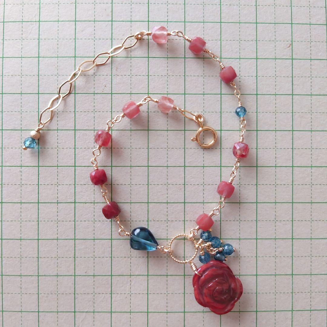 Kayaページ》14Kgf❩ 素敵✧*薔薇アンデシンのブレスレット