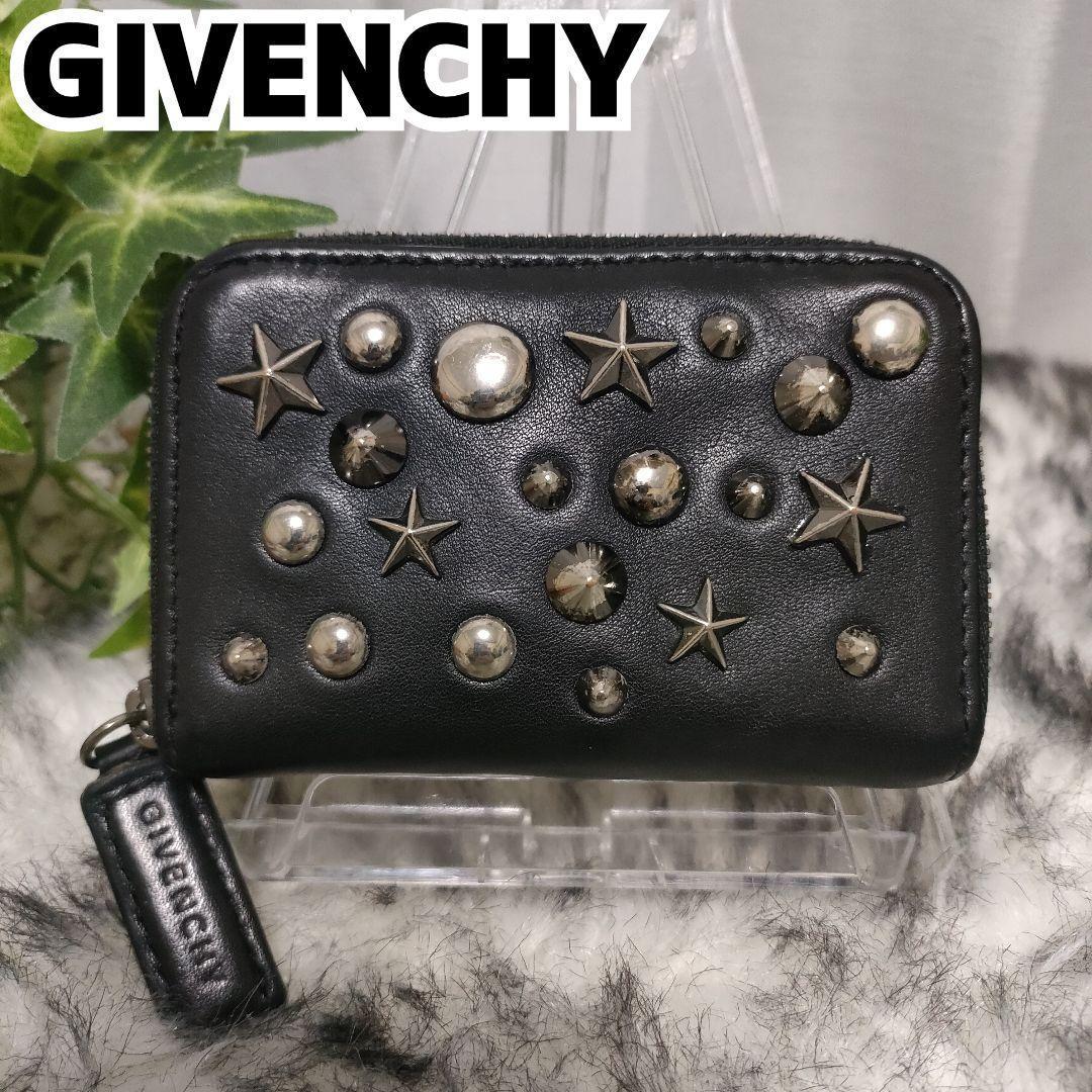 GIVENCHY ケース ブラック スタッズ ジバンシー 小銭入れ 黒革