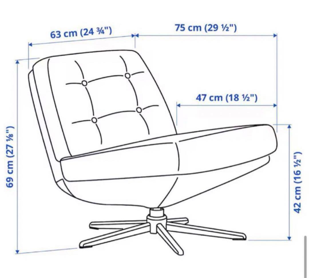 イケア ディヴリンゲ　ソファ 回転パーソナルチェア グリーン