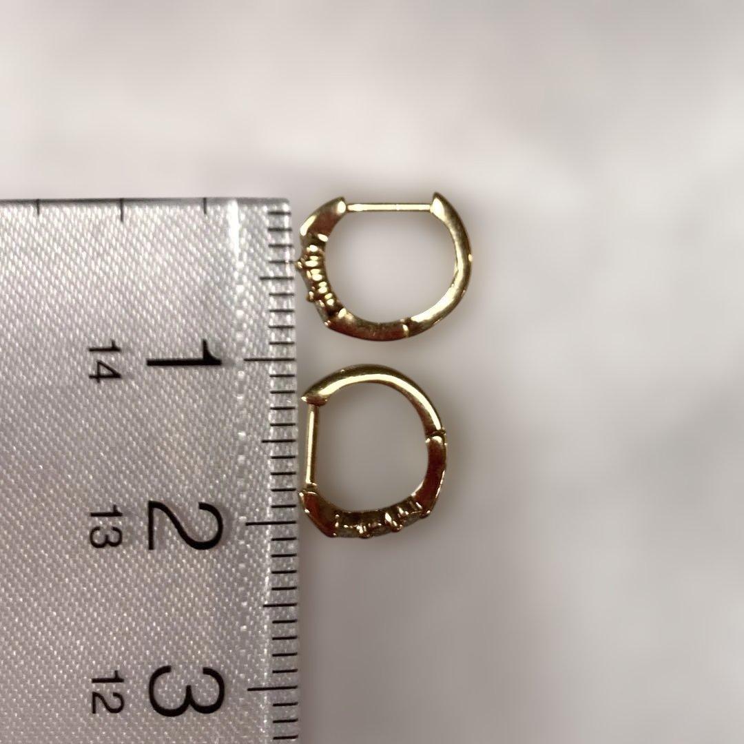 ジュエリーツツミ K18 YG ダイヤモンド フープピアス