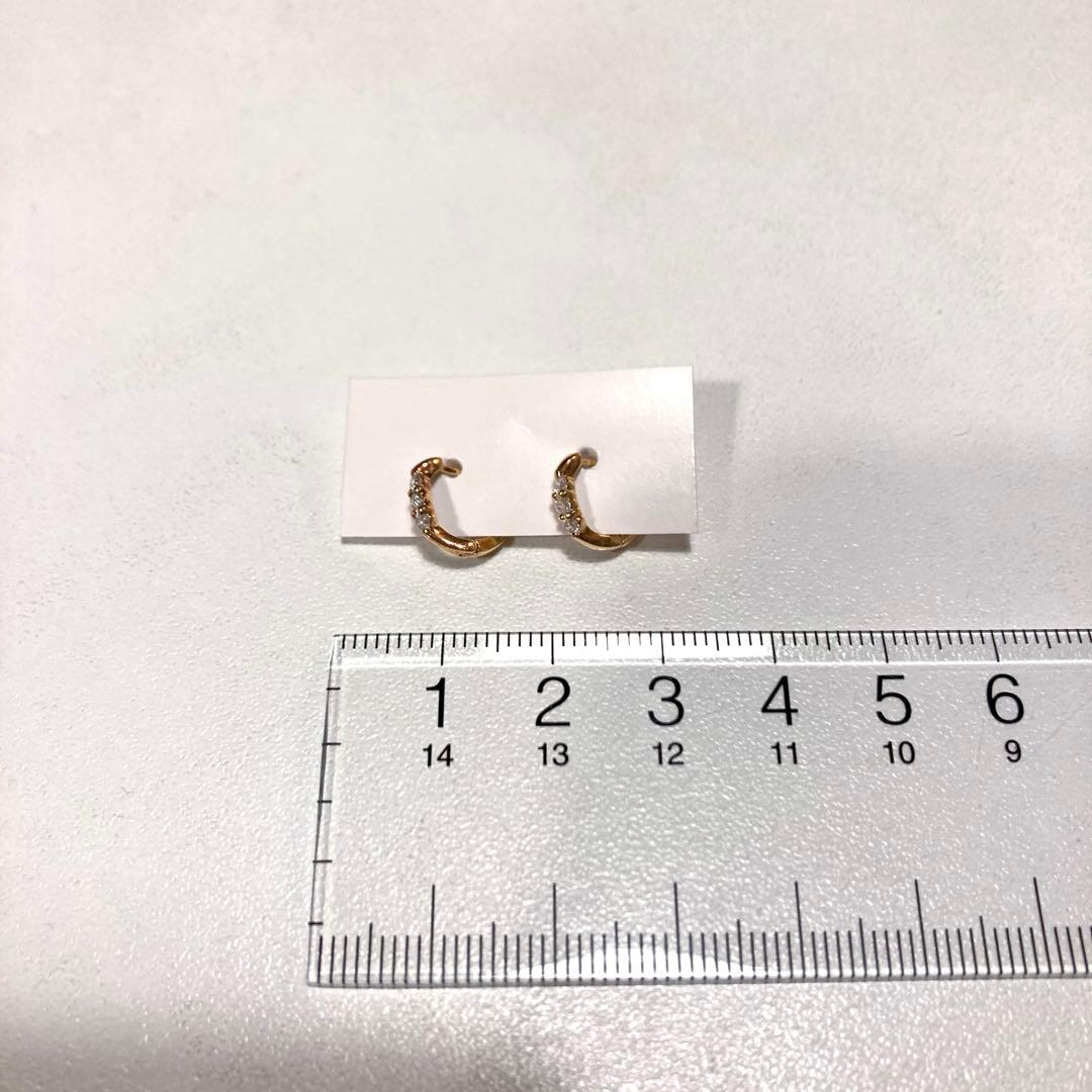 ジュエリーツツミ K18 YG ダイヤモンド フープピアス